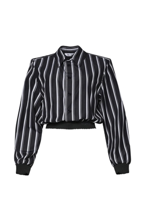 The Attico vertical-stripe cropped shirt - Blue