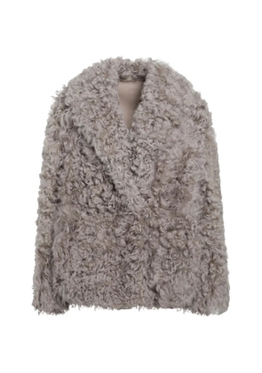 Blancha shearling double-breasted jacket - Grey
