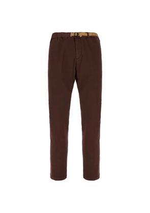 White Sand belted elasticated-waist trousers - Red