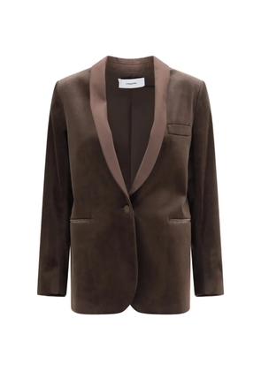 Lardini velvet shawl-lapel jacket - Brown