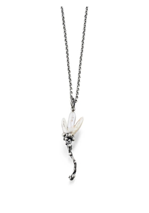 POISONED HEARTS mother-of-pearl pendant necklace - Silver