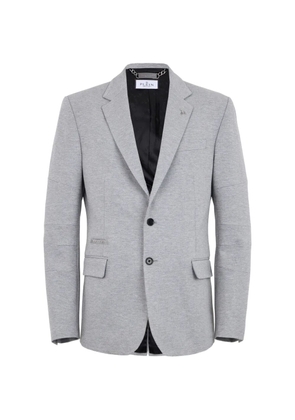 Philipp Plein logo-plaque fleece blazer - White