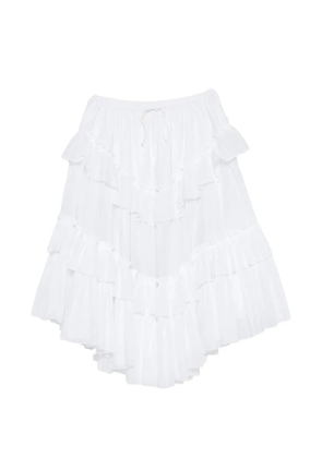 Chloé ruffled-trim tiered midi skirt - White