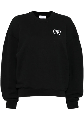 Off-White OW logo-print cotton sweatshirt - Black