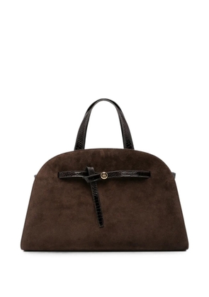 Tory Burch crocodile-effect panelled tote bag - Brown