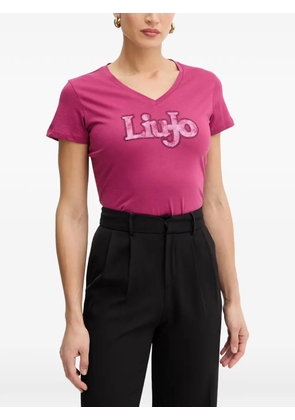 LIU JO embellished V-neck T-shirt - Pink