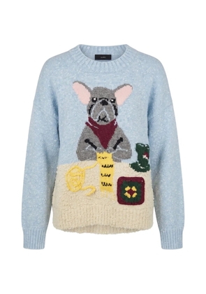 Alanui Coco intarsia bouclé-knit sweater - Blue