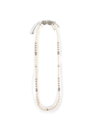 Alessandra Rich crystal-embellished faux-pearl necklace - Neutrals