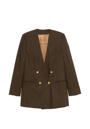 Alberta Ferretti chest-pocket double-breasted blazer - Brown