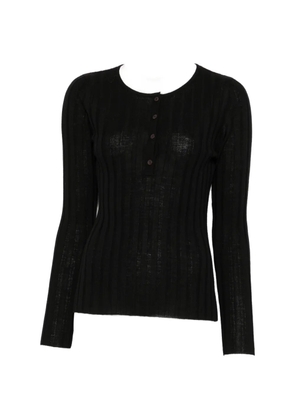 Hugenberg ribbed-knit henley sweatshirt - Black