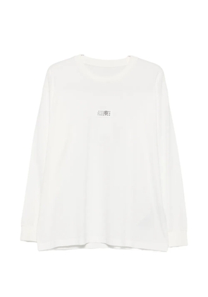 MM6 Maison Margiela logo-patch long-sleeve T-shirt - White