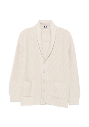 Fedeli ribbed-knit shawl-collar cardigan - Neutrals
