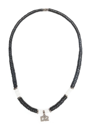 DSQUARED2 beaded logo-charm necklace - Black