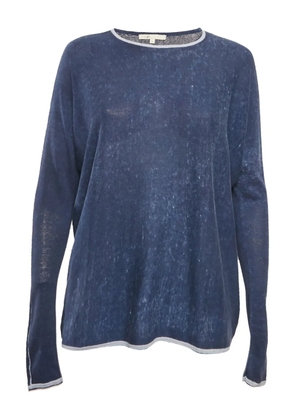 Maje crew-neck long-sleeves T-shirt - Blue