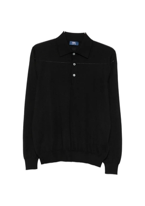 Fedeli long-sleeve polo sweater - Black