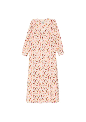 Bambah polka-dot brushstroke-print dress - Red