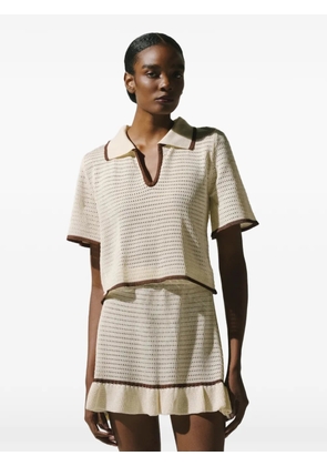 Baobab ruffled-hem knit mini skirt - Neutrals