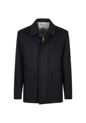 Lardini zip-up wool single-breasted coat - Blue