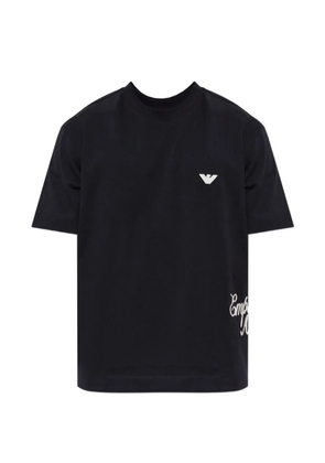Emporio Armani logo-embroidered T-shirt - Blue