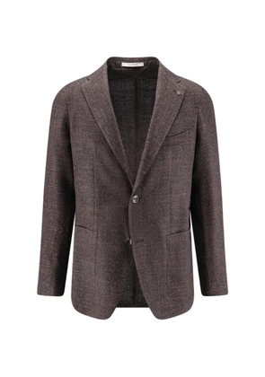 Tagliatore single-breasted textured-finish blazer - Brown