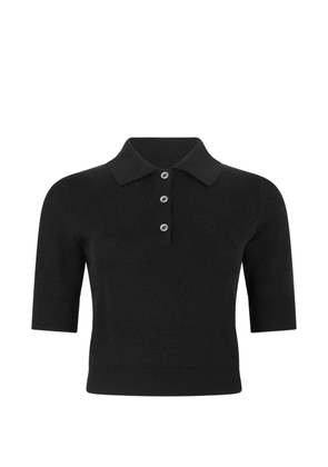 Philipp Plein jacquard-monogram polo shirt - Black
