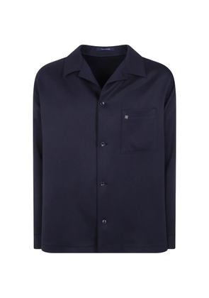 Tagliatore patch-pocket long-sleeve shirt - Blue