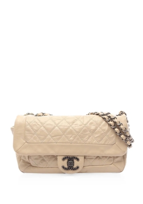 CHANEL Pre-Owned 2009-2010 Coco Rider Matelassé chain shoulder bag - Neutrals