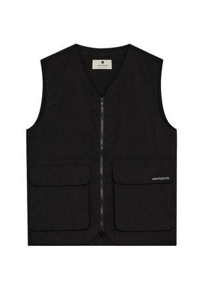 ANERKJENDT AkRasmus zip-up multi-pocket vest - Black