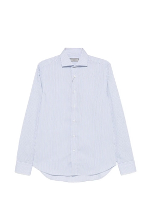Canali vertical-stripe long-sleeve shirt - Blue