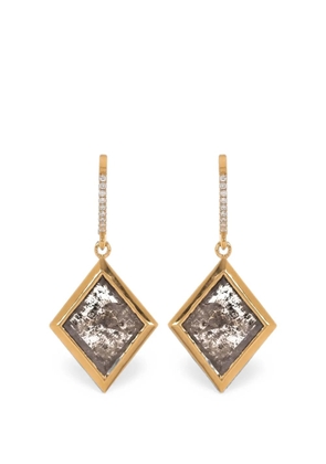 with love diamond earrings - Gold