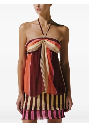 Baobab Romina striped halterneck blouse - Brown