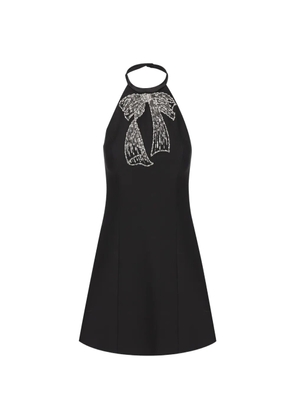 Valentino Garavani crystal-embroidered bow mini dress - Black