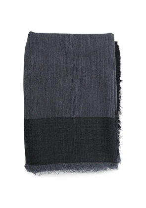 Saint Laurent Cassandre square scarf in silk and cashmere - Black