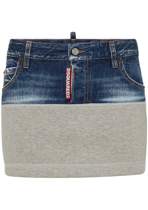 DSQUARED2 contrasting-fabric mini skirt - Grey