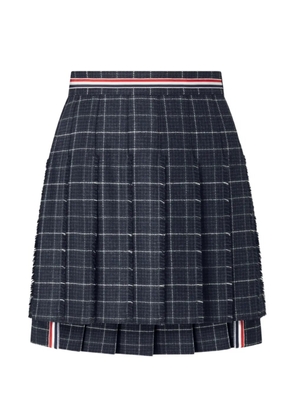 Thom Browne windowpane houndstooth pleated skirt - Blue