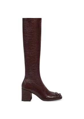 Courrèges logo-patch vinyl boots - Red