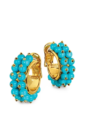 VERDURA turquoise beaded hoop earrings - Gold