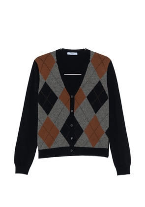 Prada argyle-knit V-neck cardigan - Blue