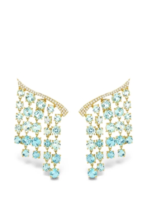 Carol Kauffmann Bossa Nova blue topaz and diamond earrings - Gold