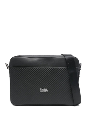 Karl Lagerfeld logo-plaque messenger bag - Black