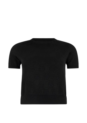 Philipp Plein jacquard-monogram merino-wool T-shirt - Black
