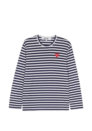 Comme Des Garçons Play heart-patch striped T-shirt - Blue