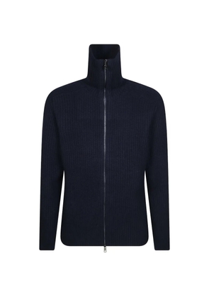 Tagliatore ribbed-knit zip-up cardigan - Blue