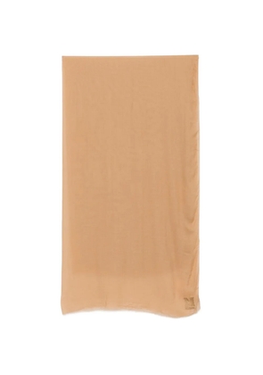 Missoni logo-embroidered frayed scarf - Brown