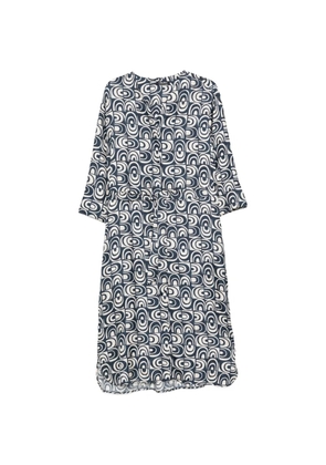 'S Max Mara Helmut geometric-print belted midi dress - Blue