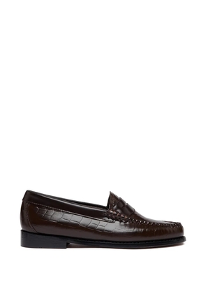 G.H.Bass Weejuns crocodile-embossed leather loafers - Brown