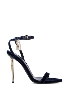 TOM FORD velvet padlock pointy naked sandals - Blue