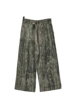 Ziggy Chen patterned drawstring trousers - Green