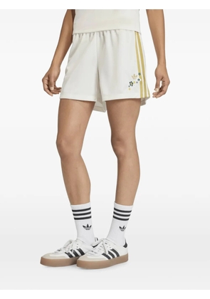 adidas x Liberty London floral-embroidered side-stripe shorts - White