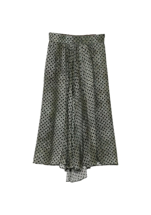 Ziggy Chen geometric-print wide-leg trousers - Green